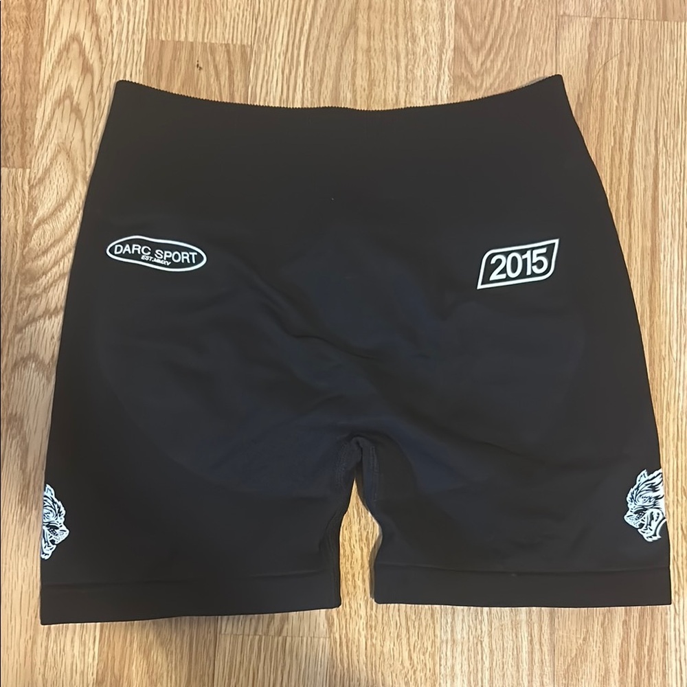 Darc Sport Black Compression Shorts with White Accents
